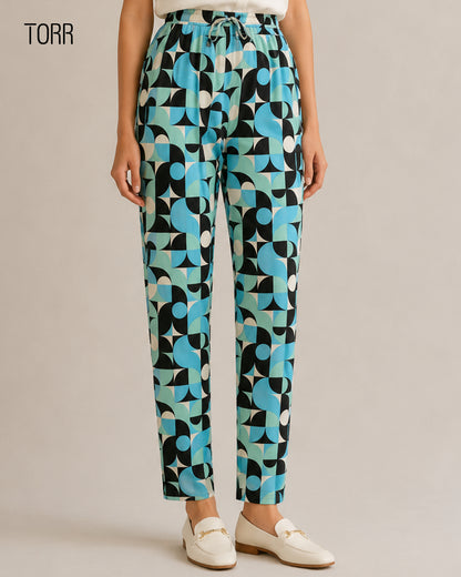 Womens Trouser | Paste Geometric AOP